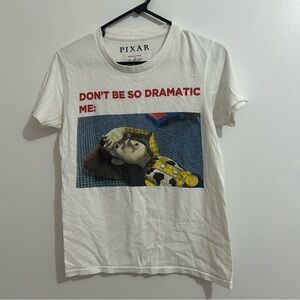 Disney/Pixar Toy Story Woody "Don't Be So Dramatic" white t-shirt Size Small